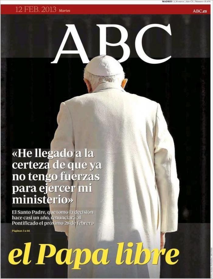 El papa dimite: La renuncia de Benedicto XVI, en los periódicos del mundo (FOTOS)