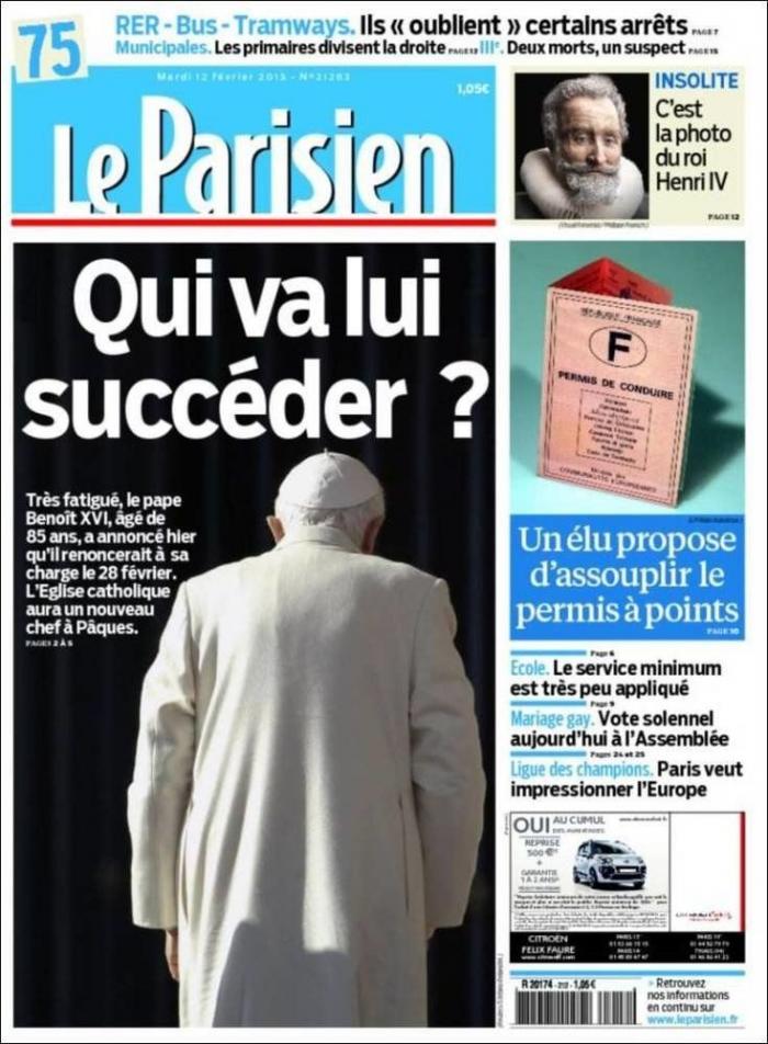 El papa dimite: La renuncia de Benedicto XVI, en los periódicos del mundo (FOTOS)