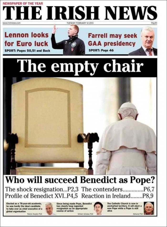 El papa dimite: La renuncia de Benedicto XVI, en los periódicos del mundo (FOTOS)