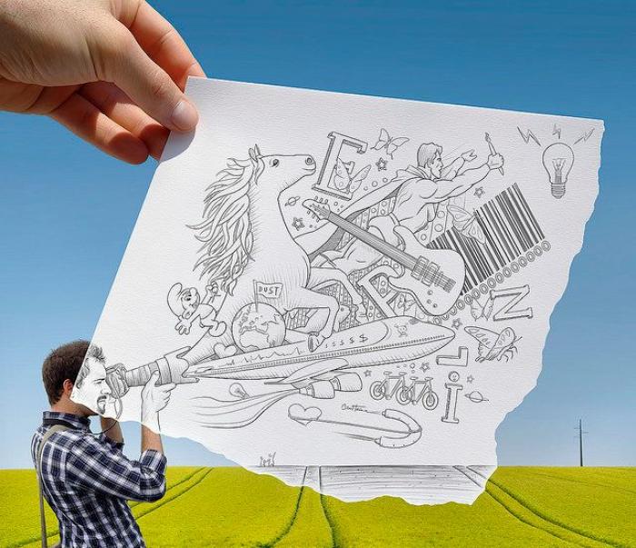 Lápiz vs fotografía: el juego visual de Ben Heine (FOTOS)