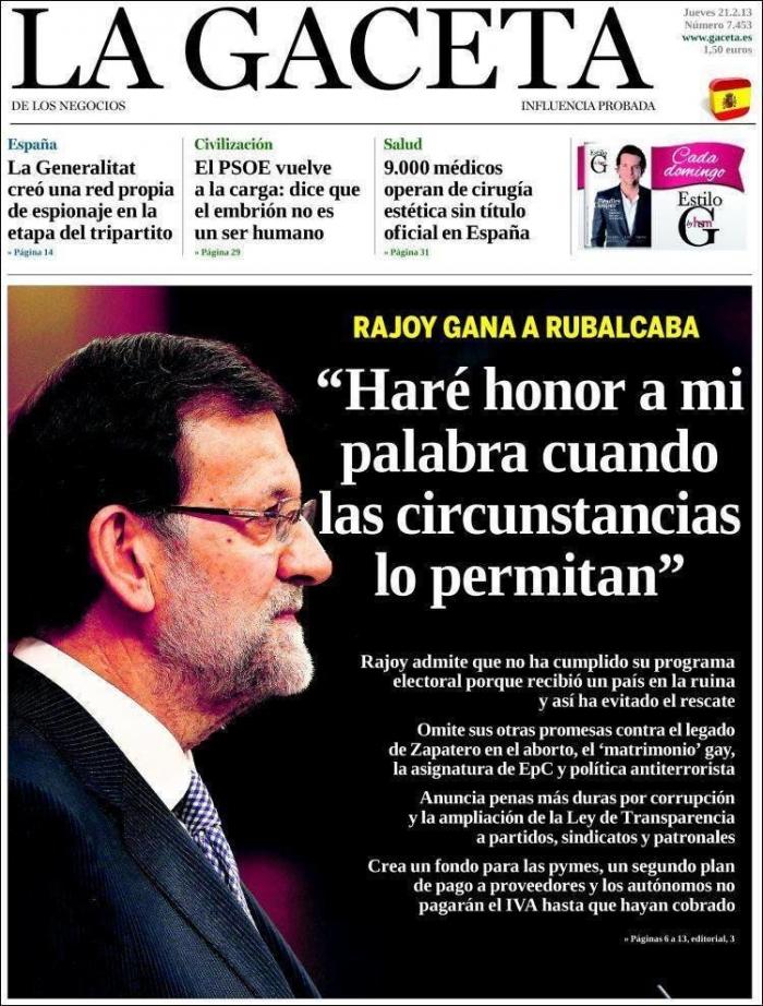 El CIS da la victoria en el debate del estado de la nación a Rajoy con 26,9 puntos de diferencia sobre Rubalcaba