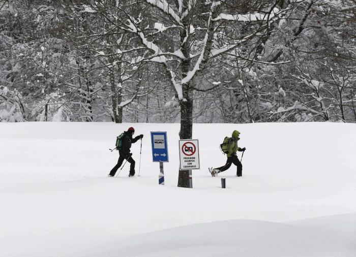 La Colegiata de Roncesvalles, repleta de nieve (FOTOS)