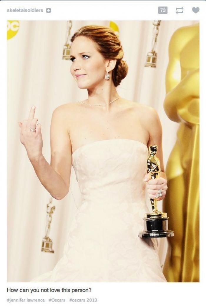 Jennifer Lawrence, Oscar 2013: la noche de la mejor actriz, en gifs animados