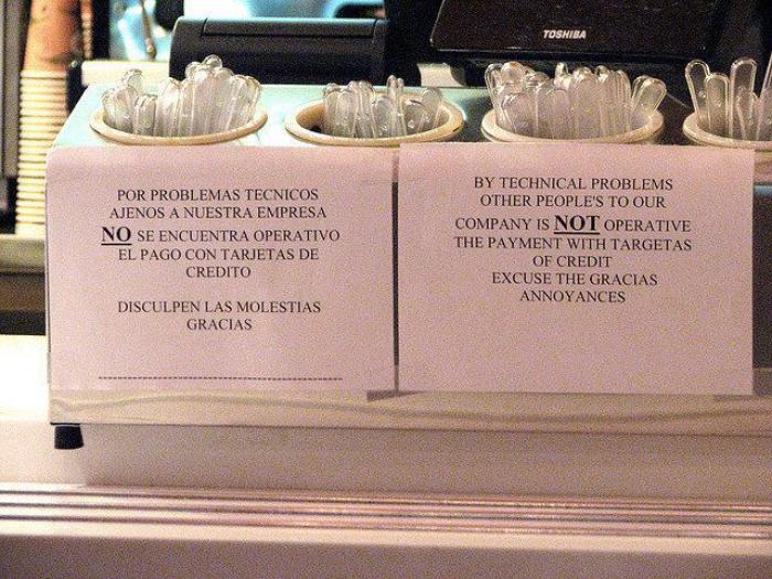 Las mejores peores traducciones entre el español y el inglés (FOTOS)