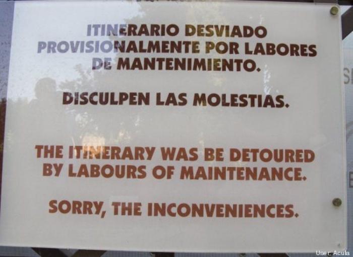 Las mejores peores traducciones entre el español y el inglés (FOTOS)