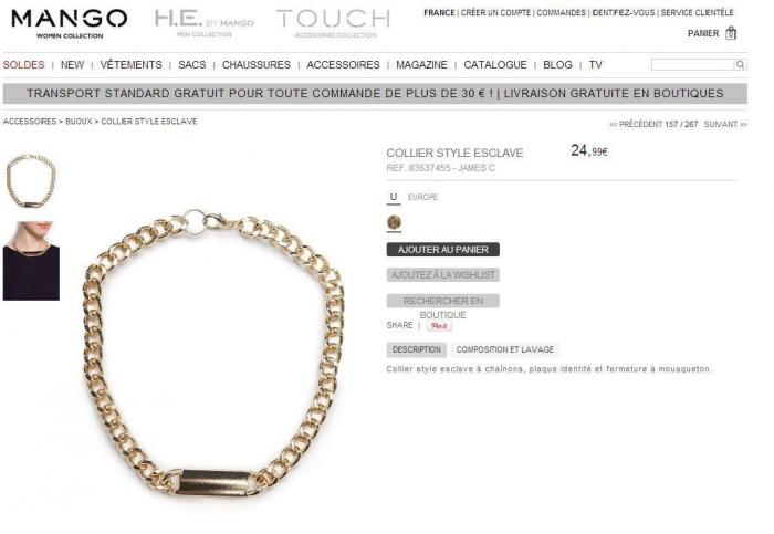 Mango vende "esclavas": polémica en Francia por la denominación de una línea de pulseras (FOTOS)