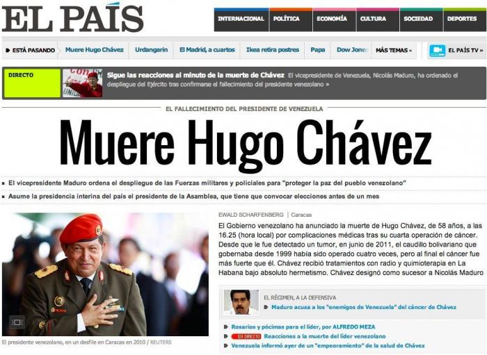 Muerte de Hugo Chávez: El presidente de Venezuela muere de cáncer