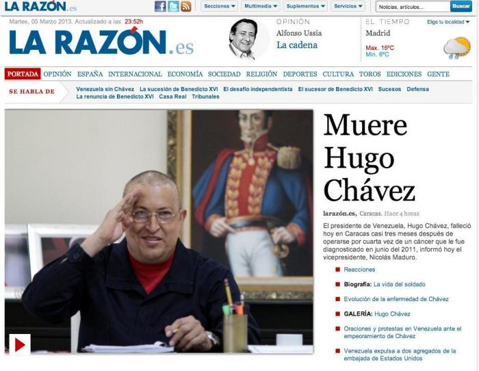 Muerte de Hugo Chávez: El presidente de Venezuela muere de cáncer