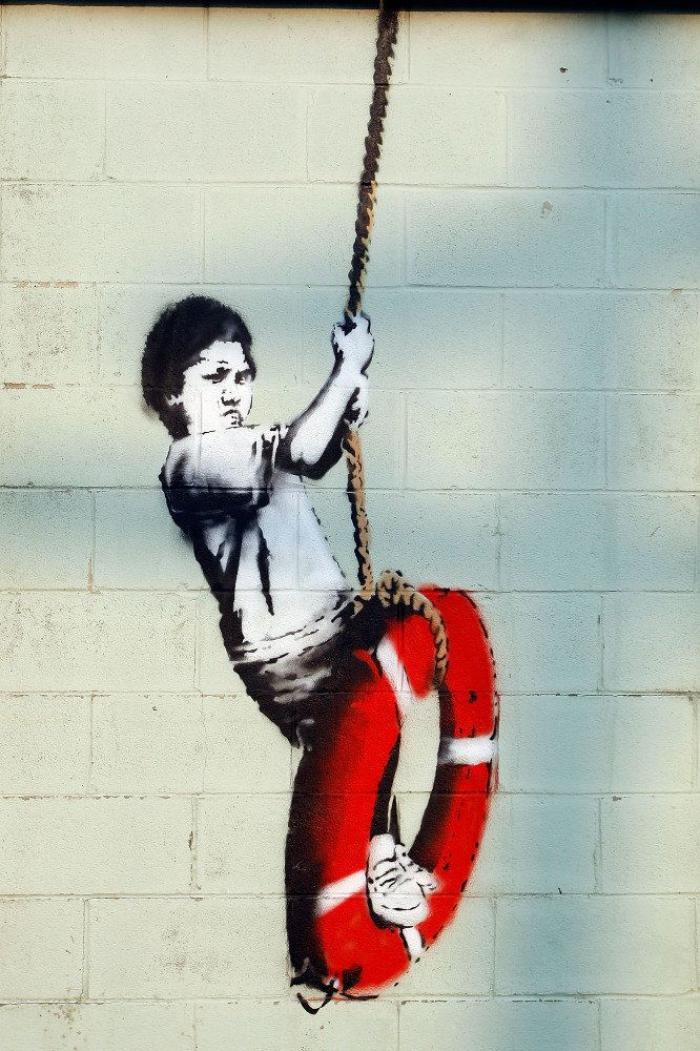 El mural navideño de Banksy que remueve conciencias sobre las personas sin hogar