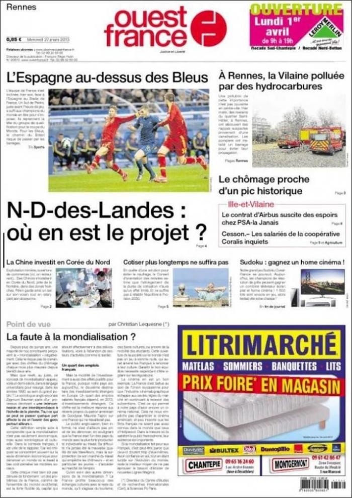 Francia-España: La prensa recoge la superioridad de La Roja en París (FOTOS)