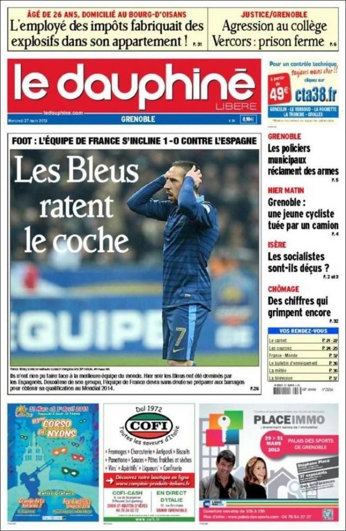 Francia-España: La prensa recoge la superioridad de La Roja en París (FOTOS)