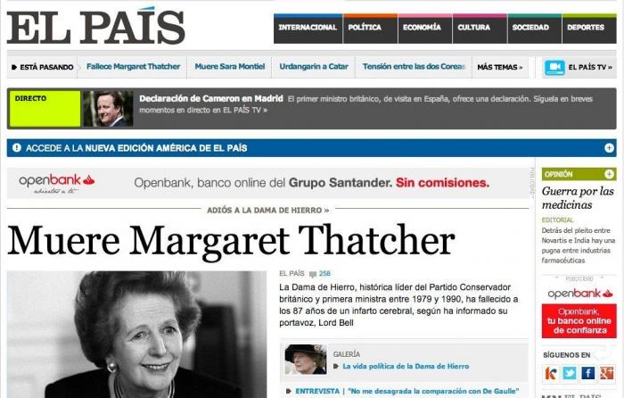 Muere Margaret Thatcher: la derecha sin contemplaciones pierde a su referente
