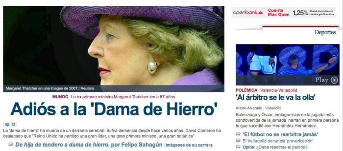 Muere Margaret Thatcher: la derecha sin contemplaciones pierde a su referente