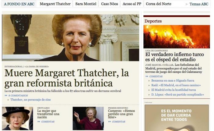 Muere Margaret Thatcher: la derecha sin contemplaciones pierde a su referente