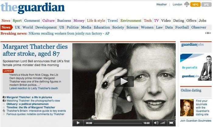 Muere Margaret Thatcher: la derecha sin contemplaciones pierde a su referente