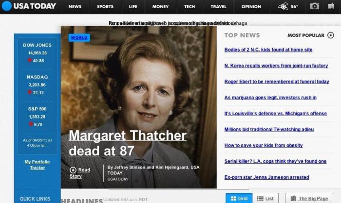 Muere Margaret Thatcher: la derecha sin contemplaciones pierde a su referente
