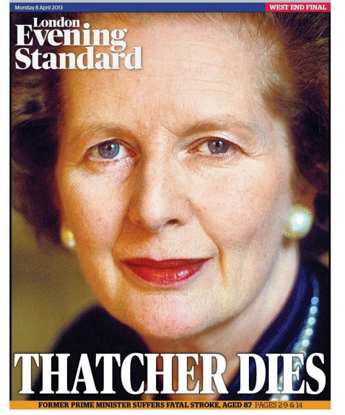 Muerte de Margaret Thatcher: las portadas británicas (FOTOS)