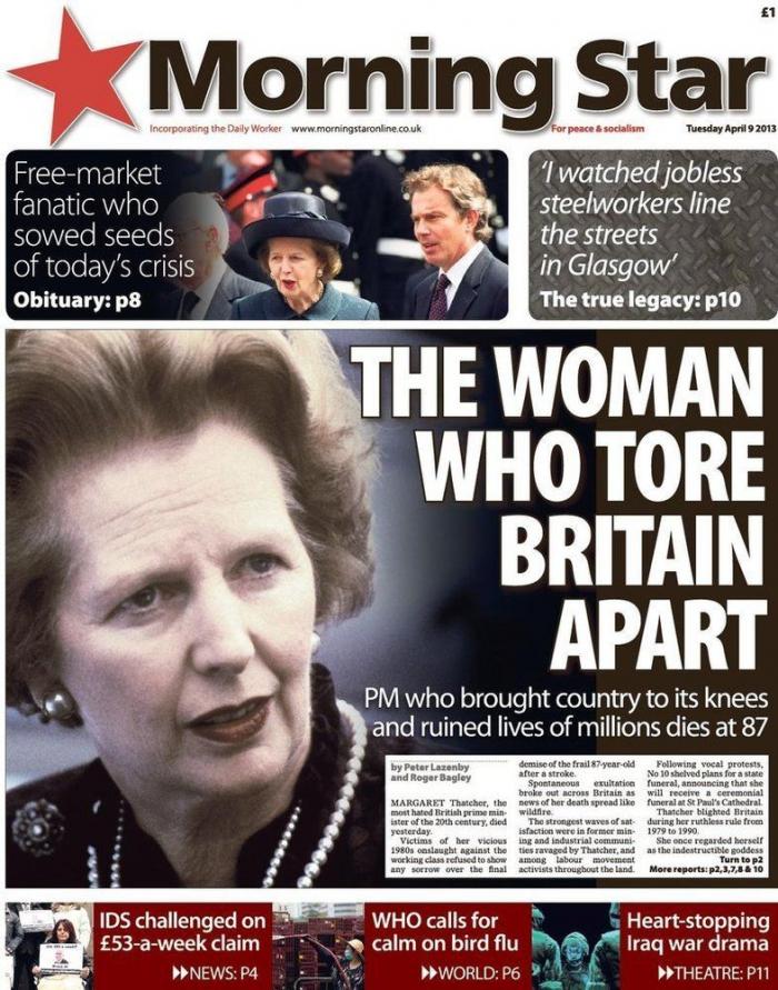 Muerte de Margaret Thatcher: las portadas británicas (FOTOS)