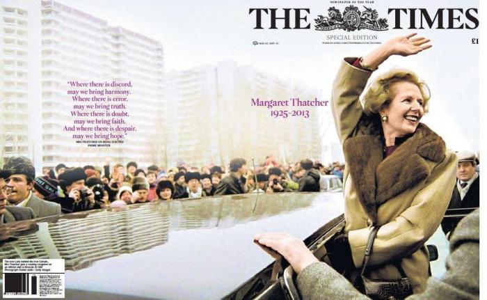 Muerte de Margaret Thatcher: las portadas británicas (FOTOS)