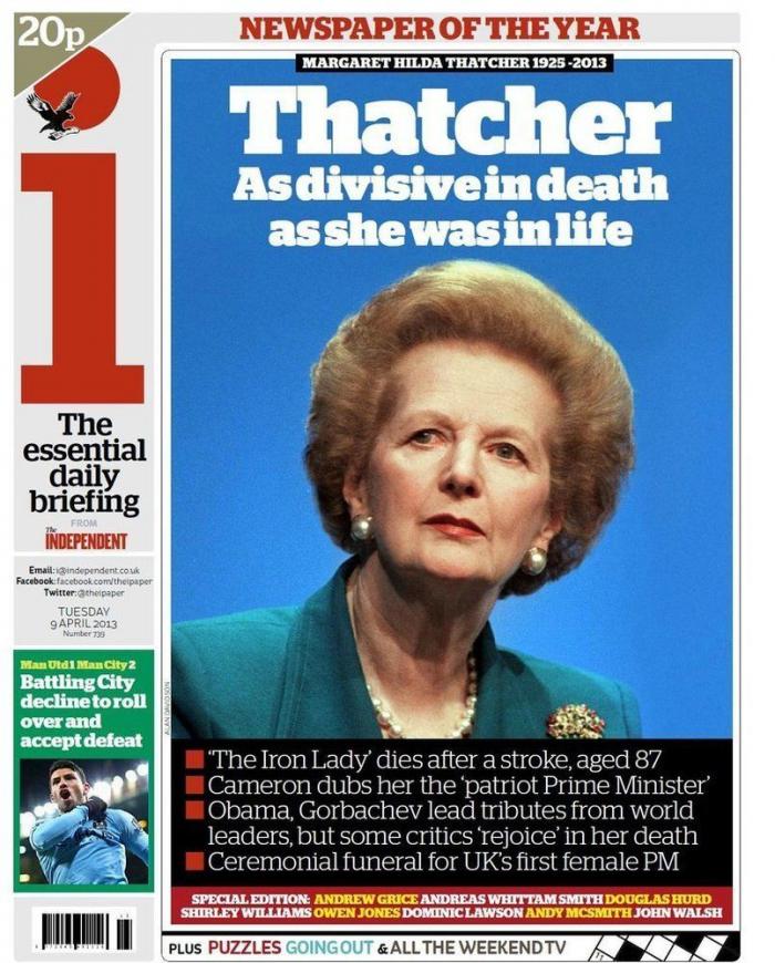 Muerte de Margaret Thatcher: las portadas británicas (FOTOS)