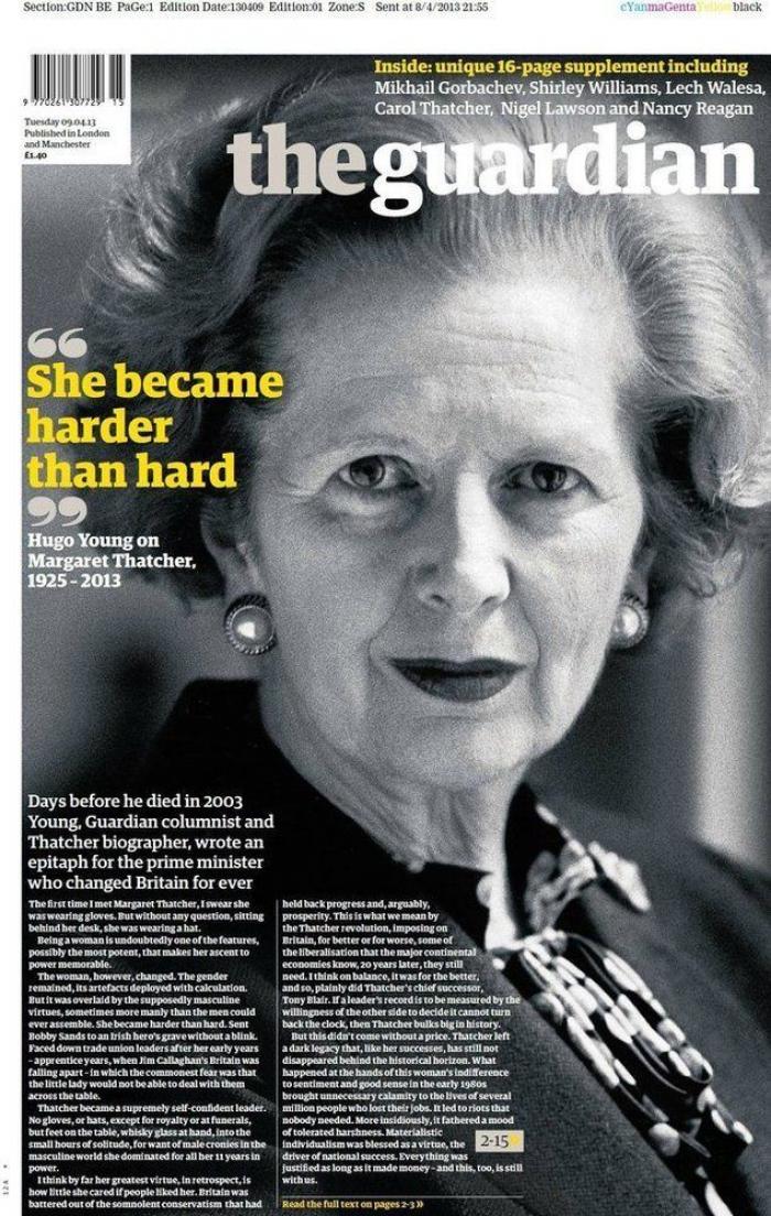 Muerte de Margaret Thatcher: las portadas británicas (FOTOS)