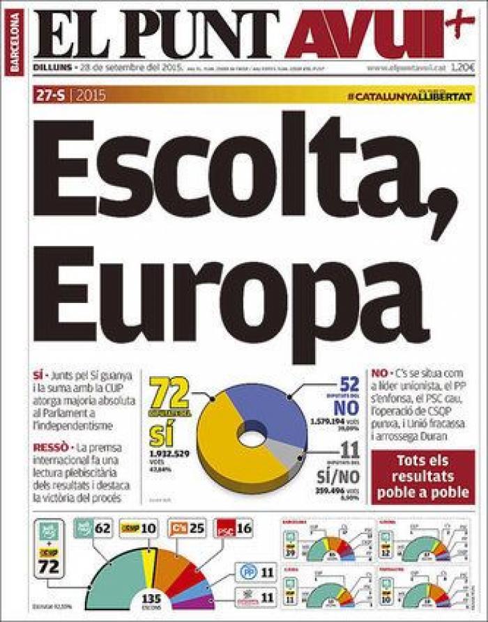 ¿Quién ha ganado el 27-S? Depende del periódico nacional que leas