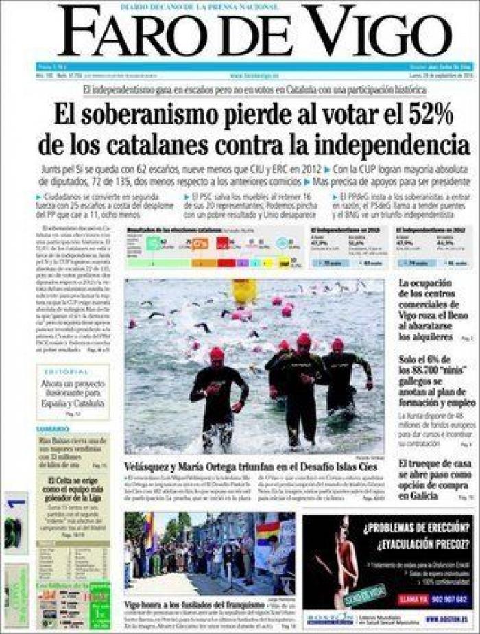 ¿Quién ha ganado el 27-S? Depende del periódico nacional que leas