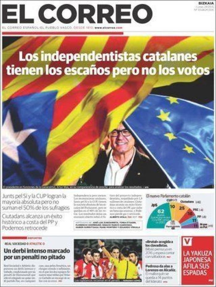 ¿Quién ha ganado el 27-S? Depende del periódico nacional que leas