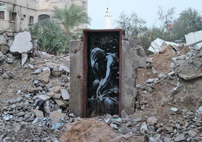 Un palestino vende, "engañado", una obra de Banksy por 162 euros