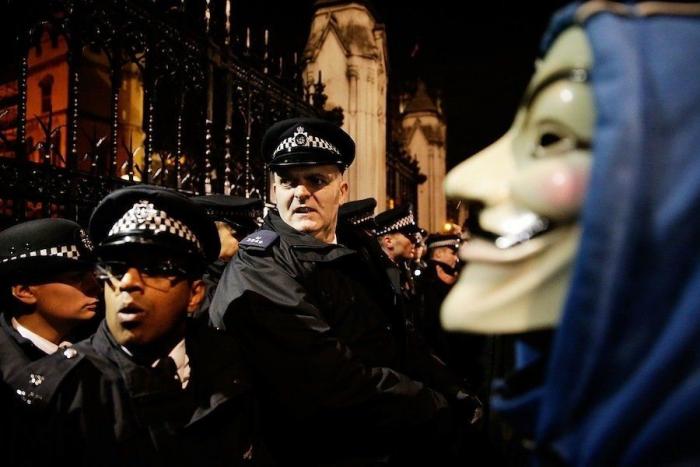 Protestas Anonymous en Londres por el 5 de Noviembre: la manifestación de las máscaras de Guy Fawkes (FOTOS)