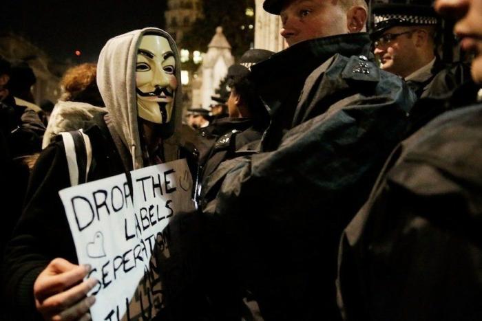 Protestas Anonymous en Londres por el 5 de Noviembre: la manifestación de las máscaras de Guy Fawkes (FOTOS)