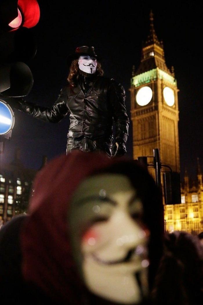 Protestas Anonymous en Londres por el 5 de Noviembre: la manifestación de las máscaras de Guy Fawkes (FOTOS)