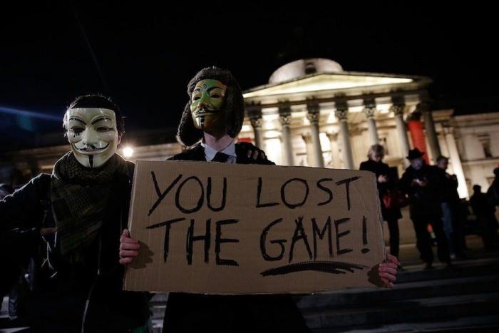 Protestas Anonymous en Londres por el 5 de Noviembre: la manifestación de las máscaras de Guy Fawkes (FOTOS)