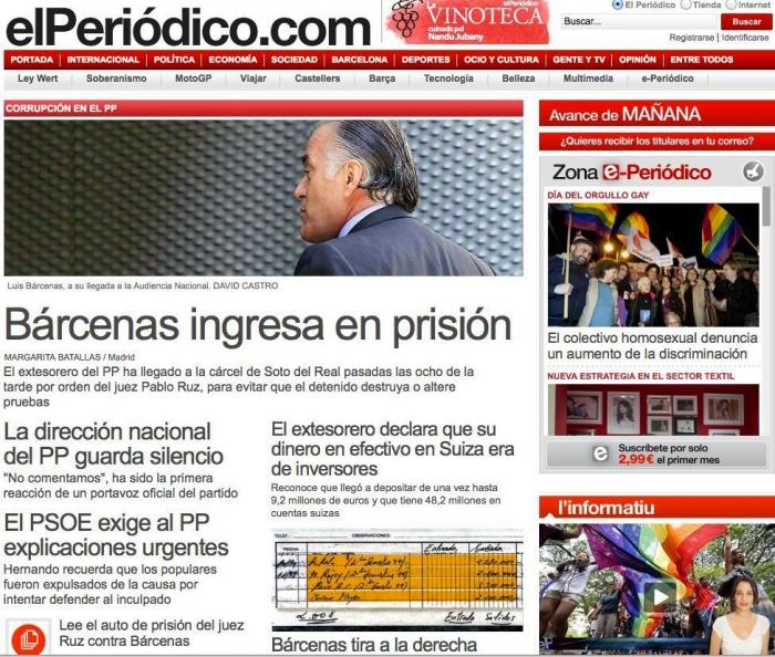 La Audiencia Nacional condena al PP y a Bárcenas por la reforma de la sede de Génova