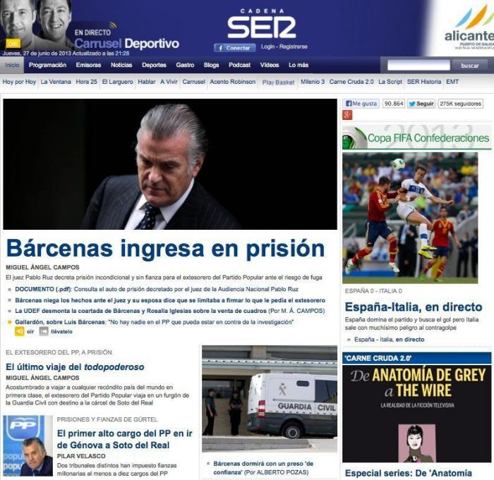 La Audiencia Nacional condena al PP y a Bárcenas por la reforma de la sede de Génova