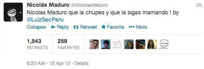 Elecciones Venezuela 2013: Piratean la cuenta de Nicolás Maduro en Twitter (TUITS)
