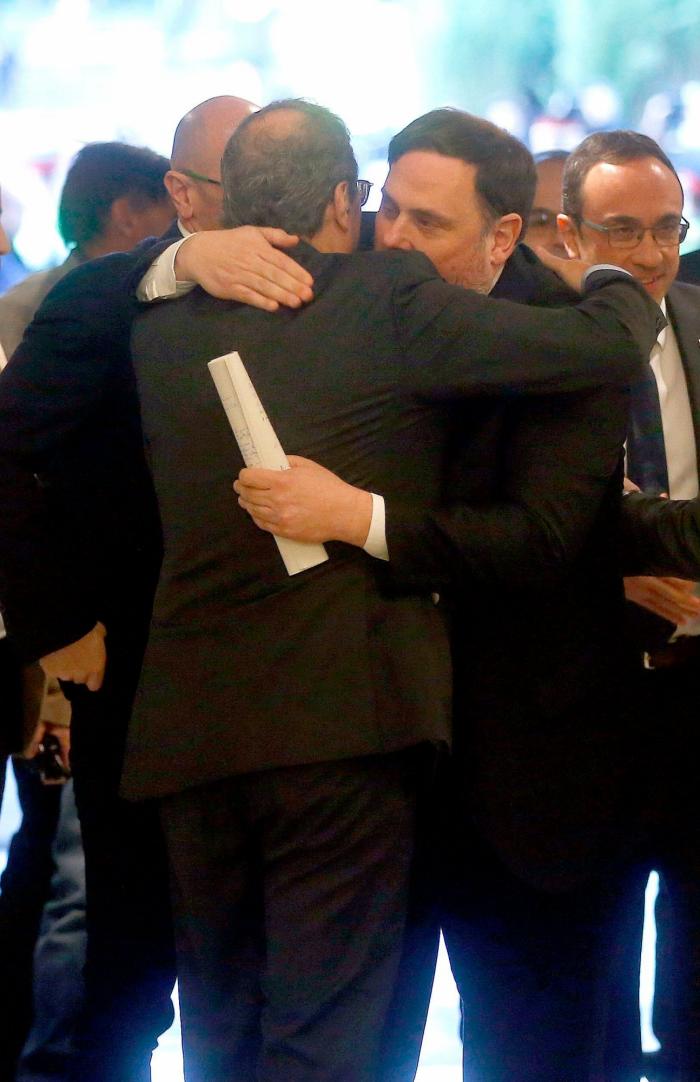 Los exconsellers presos comparecen ante la comisión del Parlament del 155