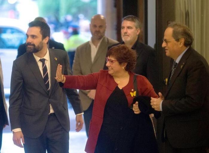 Los exconsellers presos comparecen ante la comisión del Parlament del 155
