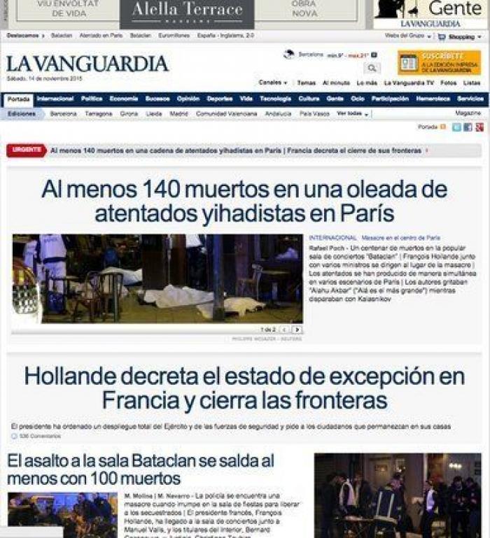 Atentados en París: al menos 120 muertos en varias explosiones y tiroteos simultáneos