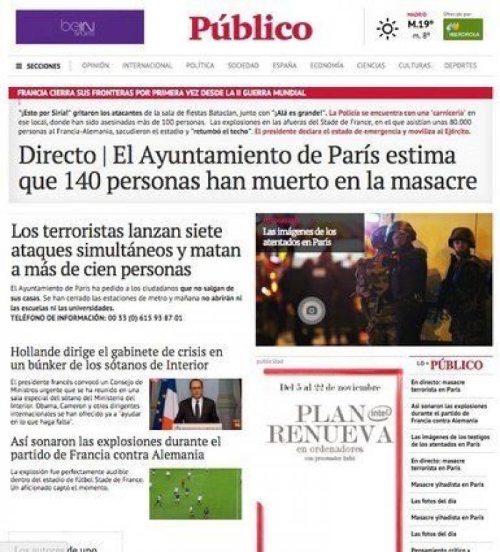 Atentados en París: al menos 120 muertos en varias explosiones y tiroteos simultáneos