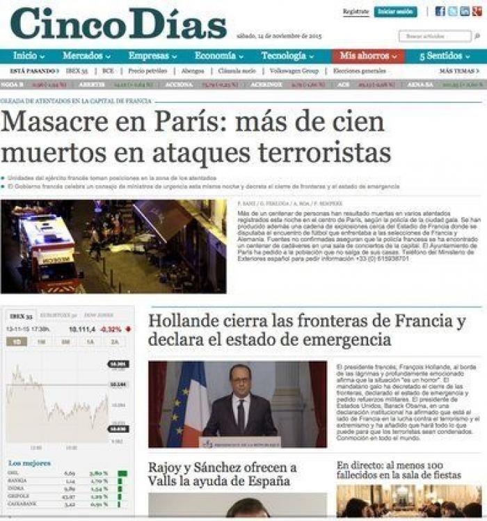 Atentados en París: al menos 120 muertos en varias explosiones y tiroteos simultáneos