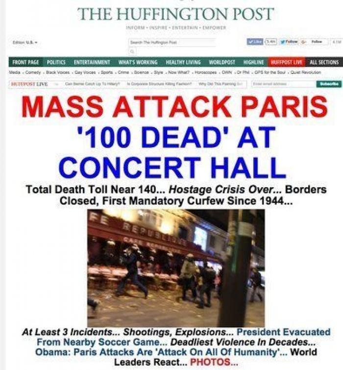 Atentados en París: al menos 120 muertos en varias explosiones y tiroteos simultáneos