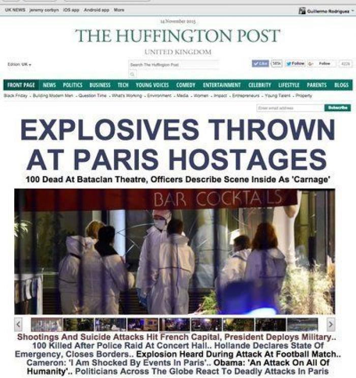 Atentados en París: al menos 120 muertos en varias explosiones y tiroteos simultáneos