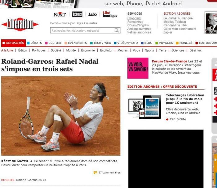 La prensa francesa se rinde a la octava victoria de Nadal en Roland Garros (FOTOS)
