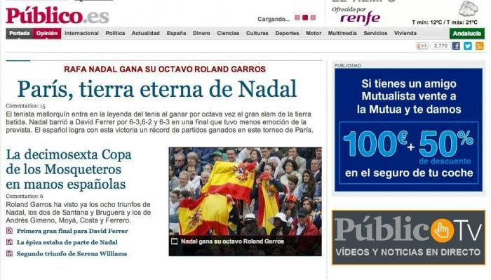 La prensa francesa se rinde a la octava victoria de Nadal en Roland Garros (FOTOS)