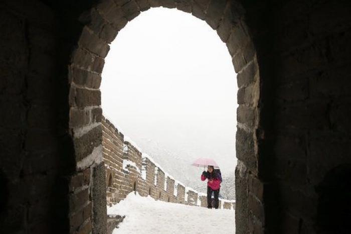 Las bellas fotos de la muralla china cubierta de nieve