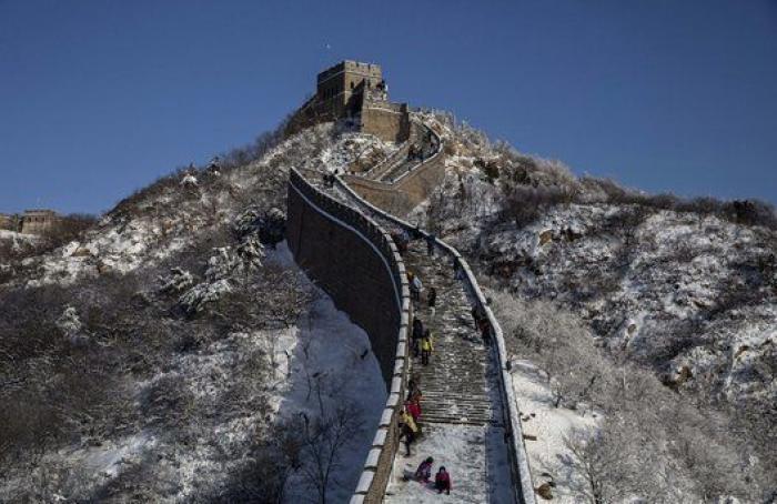 Las bellas fotos de la muralla china cubierta de nieve