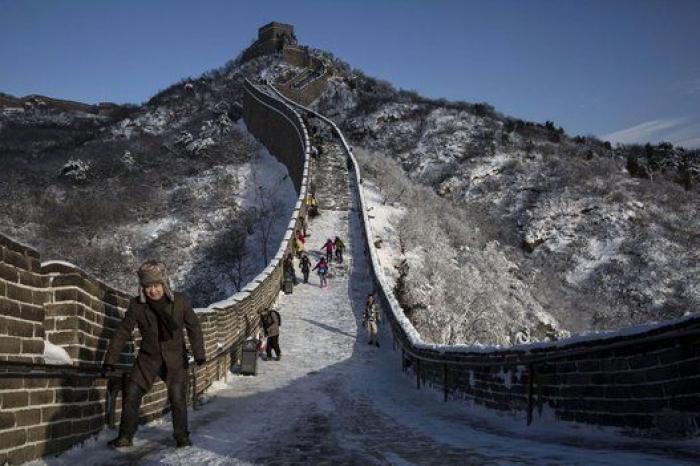 Las bellas fotos de la muralla china cubierta de nieve