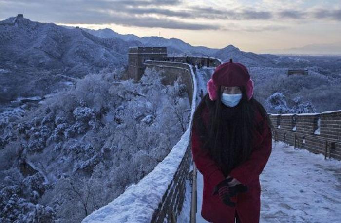 Las bellas fotos de la muralla china cubierta de nieve