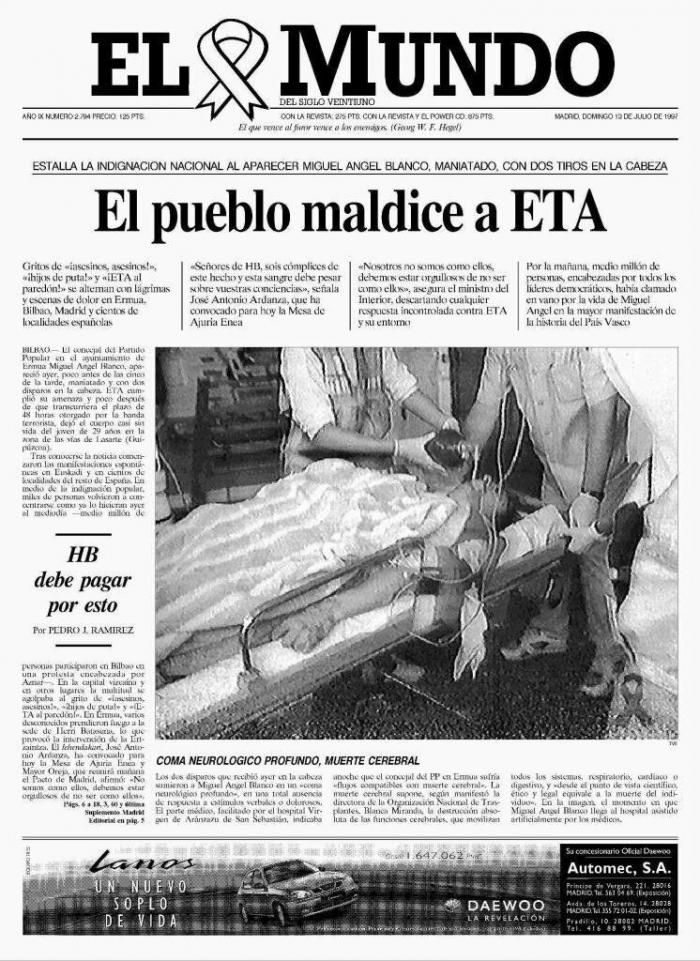 Felipe VI, en Ermua: "Nunca podré olvidarlo, tenía la edad de Miguel Ángel Blanco cuando lo asesinaron"